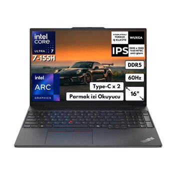 Lenovo Thinkpad E16 Gen 2 Ultra 7 155h 48 Gb 256 Gb Ssd Arc Graphics 16" Wuxga Windows 11 Pro Notebook 21ma002utxat96
