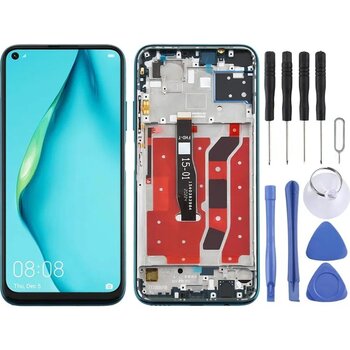 Huawei Uyumlu P40 Lite Lcd Ekran Dokunmatik Full Çıtalı Yeşıl 1034