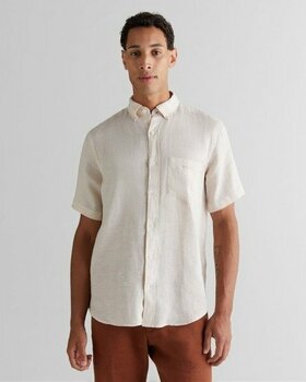 Gant Erkek Bej Regular Fit Klasik Yaka Keten Gömlek 3250077.277 - 277-Bej - 3XL