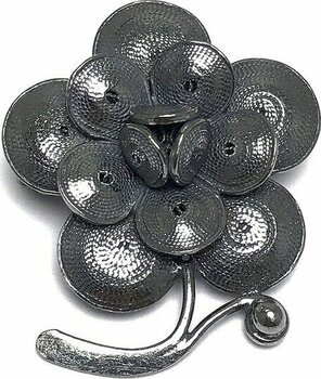 Midyat Nurtaş Gümüş Papatya Model Oksitli Telkari Kadın Gümüş Broş