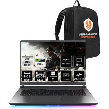 Asus Rog Strix G18 i9 14900HX RTX 5060 8GB Gaming Laptop 8GB RAM 512GB SSD 16" QHD+ 240Hz Win11 Pro + Per4 Çanta G815JMRS9041WP382 - 512 GB - 8 GB