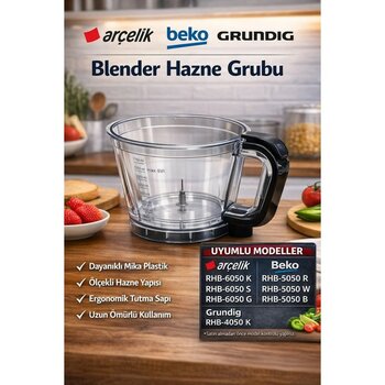 Öz Beyaz Eşya Arçelik RHB-6050 K  Blender Hazne Grubu   (Orjinal Yd Parça)