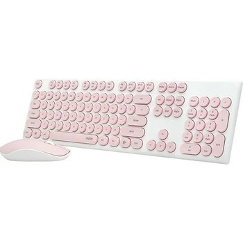 Rapoo X260 Pembe Kablosuz Klavye & Mouse Seti