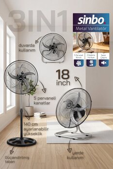 Sinbo SF- - 3 IN 1 VANTİLATÖR
