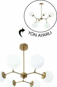 Taşcan Aydınlatma Sweet 6 Lı Eskitme Plafonyer Avize-Beyaz Camlı