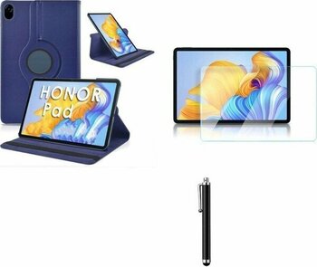 Nezih Case Huawei Honor X9 11.5' Kılıf Set 360 Derece Dönen Standlı Deri Kılıf Ekran Koruyucu Kalem - Lacivert