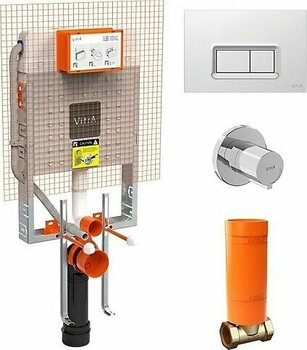 VitrA Vitra 800-1868 V-Fix Prime 8 cm Gömme Rezervuar Seti, Parlak Krom