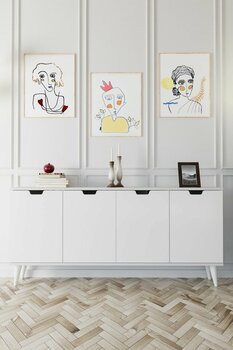 Evdemo Elegant 4 Kapaklı Dekoratif Konsol Beyaz