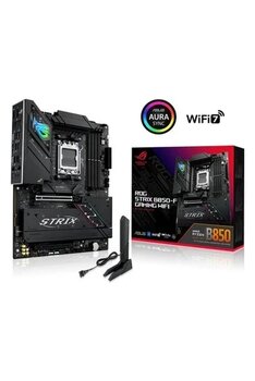 Asus Rog Strıx B850-F Gamıng Wıfı Amd B850 Am5 Ddr5 8000 Dp Hdmı 4X M2 Usb3.2 Gen 2X2 Wifi 7 + Bt Aura Rgb 2.5Gbit Lan Atx