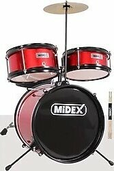 Midex Cd300x-Rd Akustik Junior Çocuk Baterisi Davulu Seti 5-14 Yaş İçin Full Set