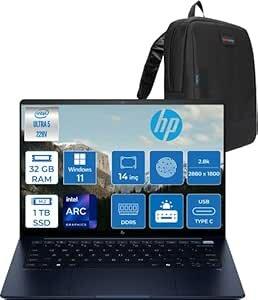 Hp Elıtebook Ultra G1I Intel Ultra 5 228V 32GB Ddr5 1tb SSD Intel® Arc 14" 2.8k (2880 x 1800) OLED 400NITS 100% Dcı-P3 Windows 11 Pro Taşınabilir Bilgisayar B68YZETP10 + Zettaçanta