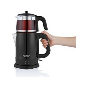 Arnica Çay Makinesi 1.8 L Kapasite Çelik Gövde Siyah Renk Hızlı Demleme Teknolojisi
