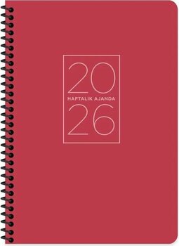 KESKİN COLOR Keskin 2026-17*24 Spiralli Haftalık Ajanda - Kırmızı