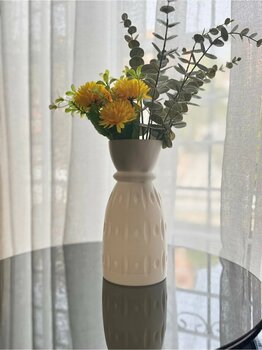 Limon 3D Desing Modern ve Şık İskandinav Tarzda Dekoratif Beyaz Vazo