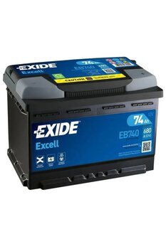 EXIDE 74 Ah (AMPER) Akü Excell 680cca L3 B13 Düz Tırnaklı (278X175X190)