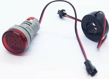 Robo Dünya 22MM Dijital Ampermetre 0-100A Ac Kırmızı Yuvarlak