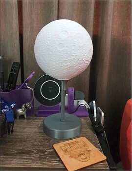 TuransoyCraft Twilight Fullmoon Siyah Başucu Lambası