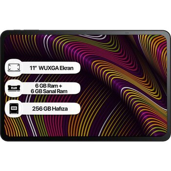 Tcl Tab 11 Gen2 6 GB (+6 GB Sanal Ram) 256 GB Wuxga 11" Tablet - Siyah