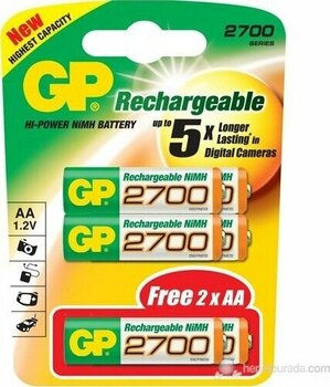 GP Şarjlı Pil AA Kalem 2600 mAH (4+2) 6'Lı Paket