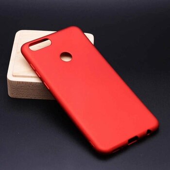 Noktaks - Huawei Uyumlu Huawei Honor 7x - Kılıf Mat Renkli Esnek Premier Silikon Kapak - Kırmızı Sadece Kılıf Olsun