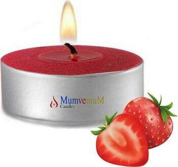 30 Lu Çilek Kokulu Kırmızı Tealight Mum - 30 Adet