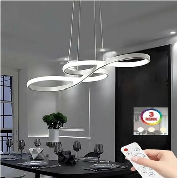 İstanbul Avize Nota Gümüş Kumandalı Lüx Led Modern Ledli Avize