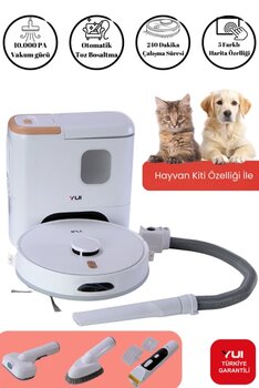 Rs16 Pro Max Pet Kit Özellikli Akıllı Robot Vacuum & Mop Süpürge Beyaz (Yuı Türkiye Garantili)