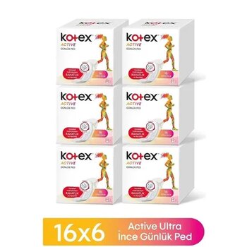 Kotex Active 16'lı 5 Adet Günlük Ped