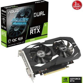 Sylar Asus DUAL-RTX3050-O6G RTX3050 6gb Gddr6 96BIT Dvı-D/hdmı/dp Pcı-E 4.0 - 1
