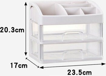 SeeJr Masaüstü Şeffaf Toz Geçirmez Plastik Çekmece Dresser Raf Saklama Kutusu (Yurt Dışından) - Beyaz