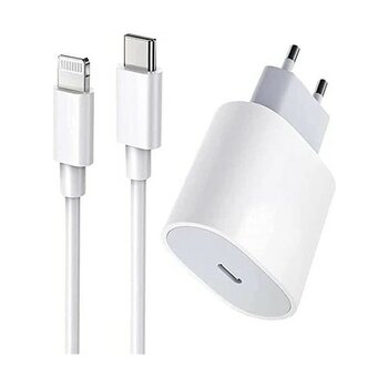 BlueCase Apple Iphone 11 / 12 / 13 / 14 Şarj Cihazı ( 20W Adaptör ve Lightning Kablo ) - 20W GaN White