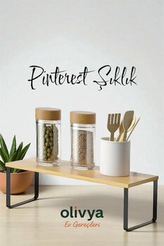 OLİVYA Bambu Dolap İçi Raf Düzenleyici Tabak Bardak Rafı Çok Amaçlı Organizer