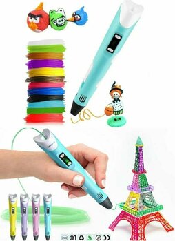 MOBEE 3d Pen - Üç Boyutlu Yazıcı Kalem Mor Printer + 3 Renk 5 Mt Filament