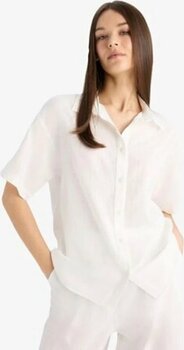 Defacto Oversize Geniş Kalıp Basic Düz Beyaz Kısa Kollu Gömlek A9135ax25smwt32 Xl