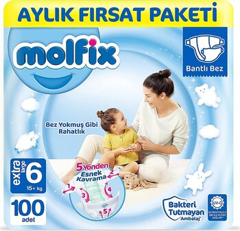 Molfix 6 Numara Extra Large 100'lü Bebek Bezi