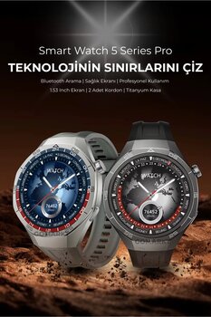 GoMarkt Watch Pro Series 5 46mm - Titanyum Akıllı Saat