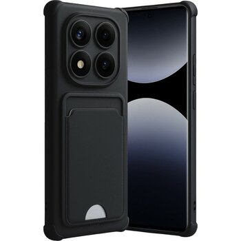 Xiaomi Redmi Note 14 Pro 5g Kılıf Kartlıklı Soft Silikon Azn-Kelvin - Siyah