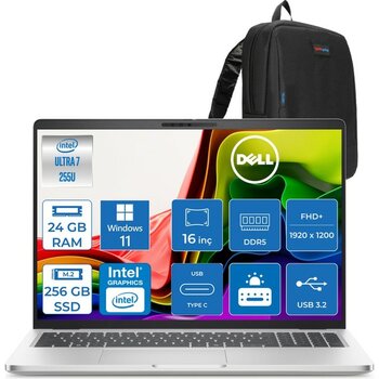 Dell Pro 16 Intel Core Ultra 7 255U 5.2ghz 24GB Ddr5 256GB SSD Windows 11 Home Intel® Aı Boost 16 Inç IPS Fullhd+ (1920X1200) Taşınabilir Bilgisaya...
