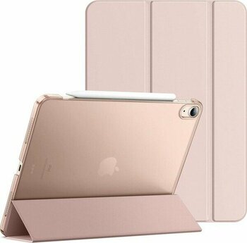 Ipad 10.nesil 10.9 Inç A2695/A2757 /A2777 Uyumlu Uyku Modlu Yatay Standlı Sert Smart Tablet Kılıfı - Rose Gold