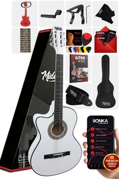 Midex CG-396WH SOLAK Klasik Gitar Beyaz Renk Full Set Sap Ayarlı 4/4 yetişkin Boy