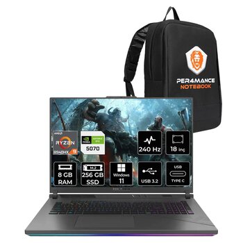 Asus Rog Strix G18 R9 8940hx 8gb 256gb Ssd Rtx5070/8gb 240hz 18" Wqxga W11h Gaming Laptop G814pp