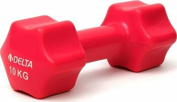 Delta 10 Kg X 1 Adet Deluxe Pvc Kaplama Kırmızı Demir Dambıl
