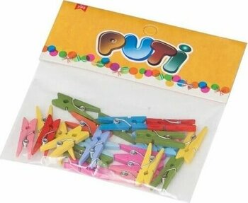 Puti Ahşap Küçük Mandal Renkli 24 Adet
