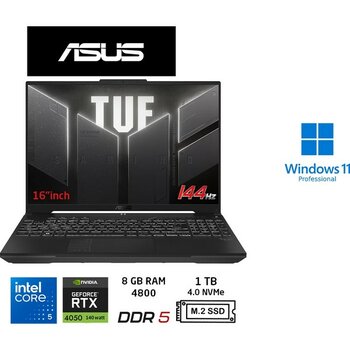 Asus tuf Gaming FX607VU-RL017 Intel Core 5 210H 8gb 1tb SSD RTX4050 140W W11 Pro 16" Duddi - 1 TB - 8 GB