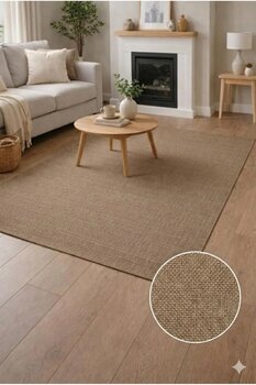 Miabella Home Jüt Hasır Halı Kaymaz Jüt Halı Yıkanabilir Jüt Kilim Salon Antre Mutfak Halısı