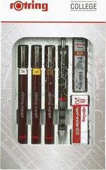 Rotring Rapido Kalemi College Set Paslanmaz Çelik Siyah 0.2 0.3 0.5 mm Teknik Çizim Kalemi