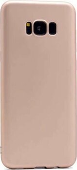 Kilifone - Samsung Uyumlu Galaxy S8 - Kılıf Mat Renkli Esnek Premier Silikon Kapak - Gold Sadece Kılıf Olsun