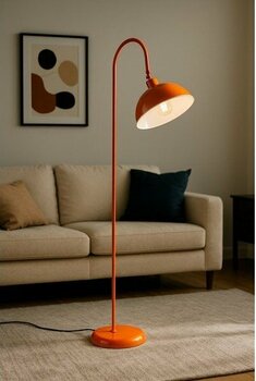 ARTILED Turuncu Lambader Hareketli Başlık Modern Dekoratif Metal Oturma Odası Çalışma Odası Zemin Lambası