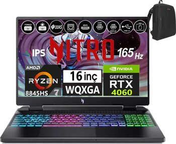 Acer Nitro 16 AN16-42 Amd R7 8845HS Aı 48GB Ddr5 4tb SSD 8GB/RTX4060 Freedos 16" 165Hz Wqxga IPS Taşınabilir Bilgisayar WNHQSKEY00112 + Weblegelsin Çanta