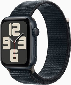 Apple Watch SE 2 2023 GPS 44mm Gece Yarısı Alüminyum Kasa ve Gece Yarısı Spor Loop Kordon Akıllı Saat